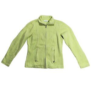Y2K Lime Green Zip Up Cardigan Sweater Lady Hathaway Size Small